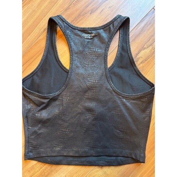Calvin Klein Performance Wick MED Black Crocodile Alligator Sports Bra Racerback - Picture 4 of 7